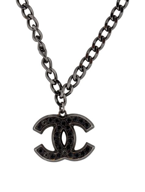 necklace by chanel diamond c c pendant and black onyx|chanel ring necklace.